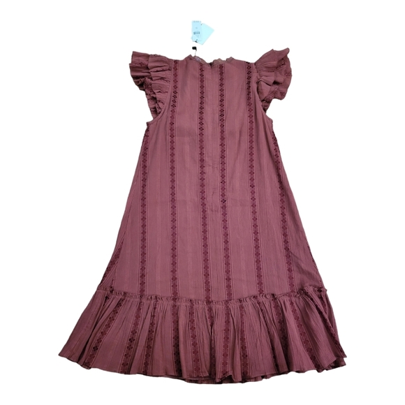 Lesly Ruffled Mini Dress by anthropology Womens Size Xs Rust Brown - Picture 10 of 10
